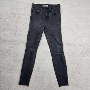 MADEWELL 9" High Riser Skinny Skinny Jean Distressed Stretch Gray Black Size 25